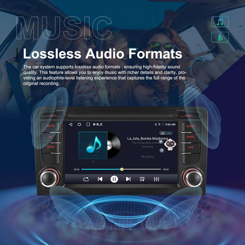For Audi A3 8P 2003-2012 Android 15 7 inch Smart Central Control Car GPS Navigator Car MP5 Player, M