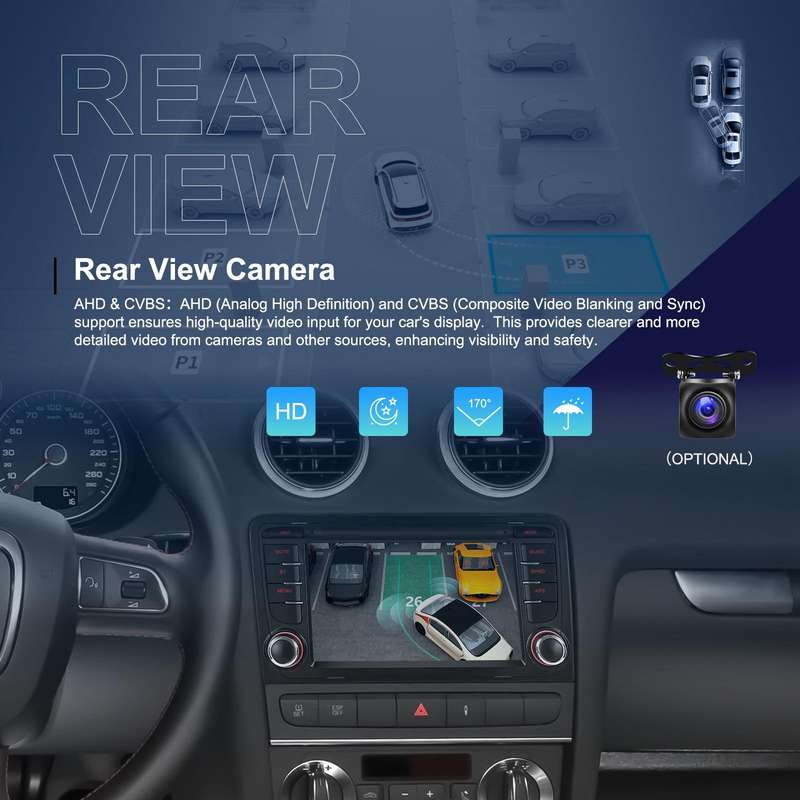 For Audi A3 8P 2003-2012 Android 15 7 inch Smart Central Control Car GPS Navigator Car MP5 Player, M