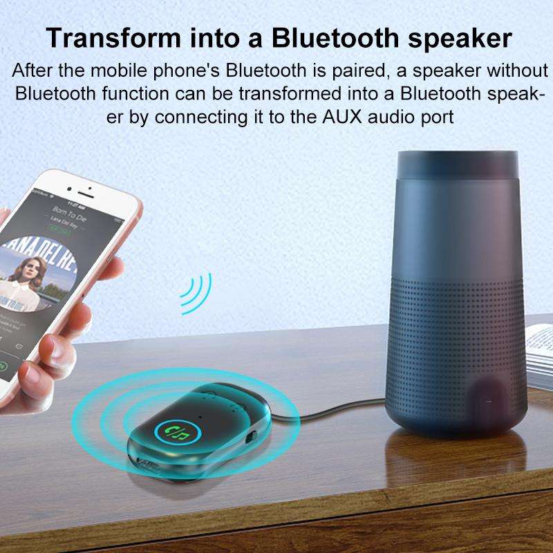 BR08T 2 in 1 Car Bluetooth AUX Receiver Transmitter Bluetooth Audio Adapter(Black)