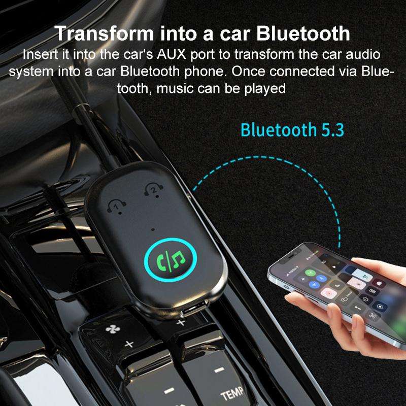 BR08T 2 in 1 Car Bluetooth AUX Receiver Transmitter Bluetooth Audio Adapter(Black)