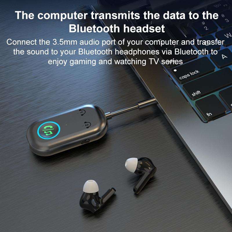BR08T 2 in 1 Car Bluetooth AUX Receiver Transmitter Bluetooth Audio Adapter(Black)