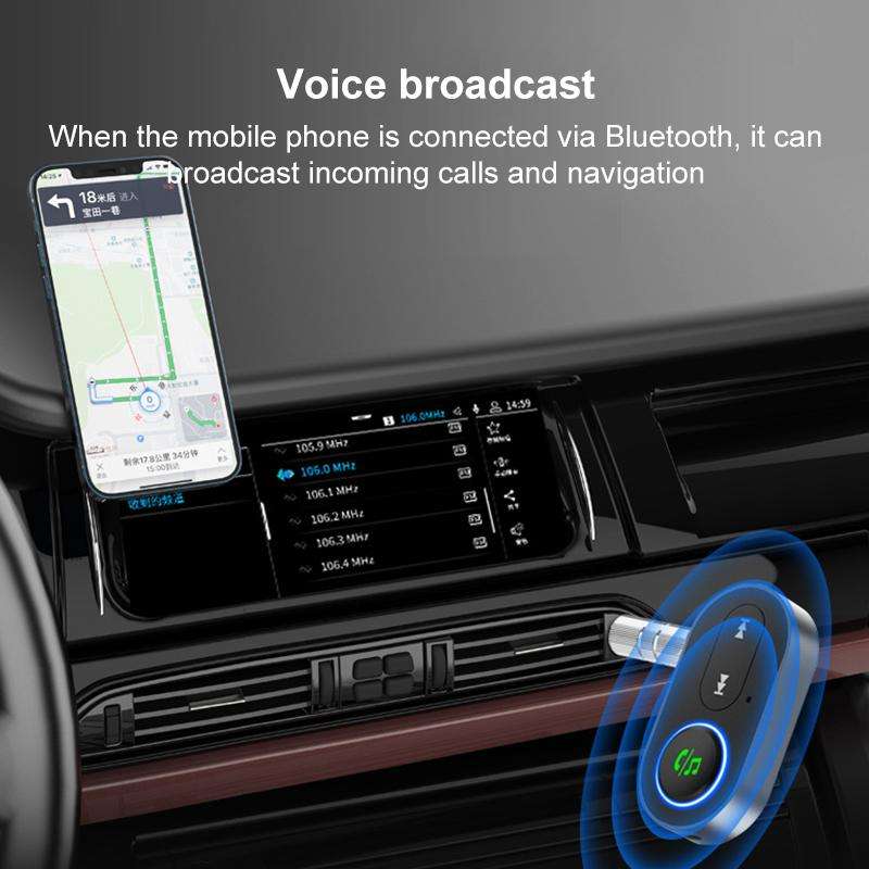 BR10 Car Bluetooth AUX Receiver Bluetooth Audio Adapter(Black)