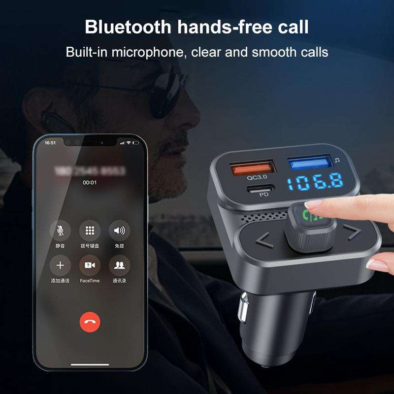 BC95 Car Bluetooth Hands-free Calling PD36W Fast Charging Car Voltage Monitoring(Black)