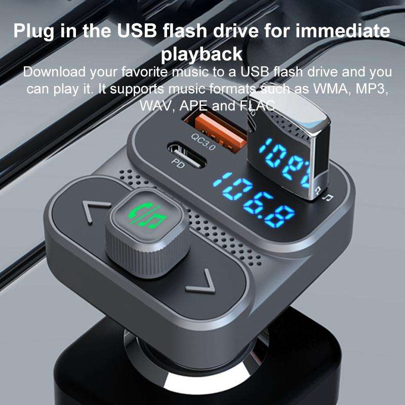 BC95 Car Bluetooth Hands-free Calling PD36W Fast Charging Car Voltage Monitoring(Black)