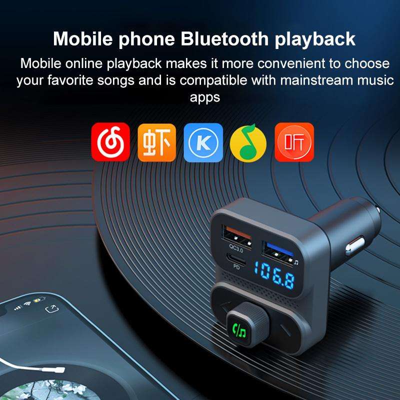 BC95 Car Bluetooth Hands-free Calling PD36W Fast Charging Car Voltage Monitoring(Black)