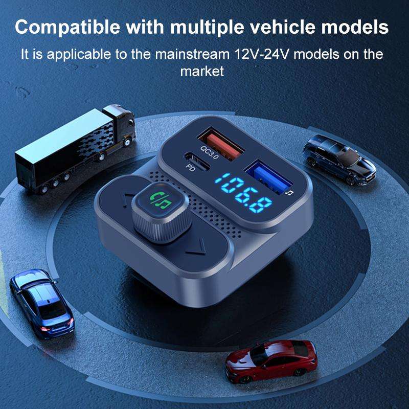 BC95 Car Bluetooth Hands-free Calling PD36W Fast Charging Car Voltage Monitoring(Black)