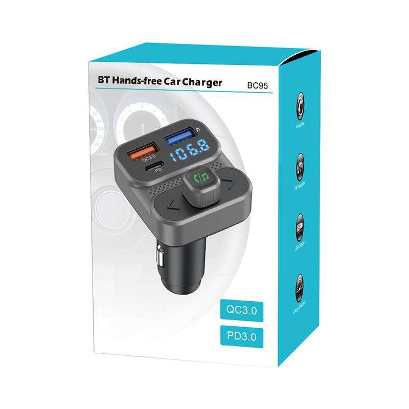 BC95 Car Bluetooth Hands-free Calling PD36W Fast Charging Car Voltage Monitoring(Black)