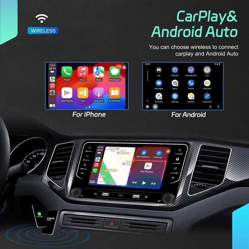 For Volkswagen Android 15 7 inch Wireless CarPlay Car Player Central Control Navigation Machine, Spe