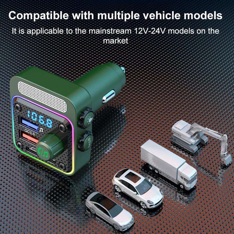 BC91 Car Bluetooth Hands-free Calling PD36W Fast Charging with Atmosphere Light(Black)