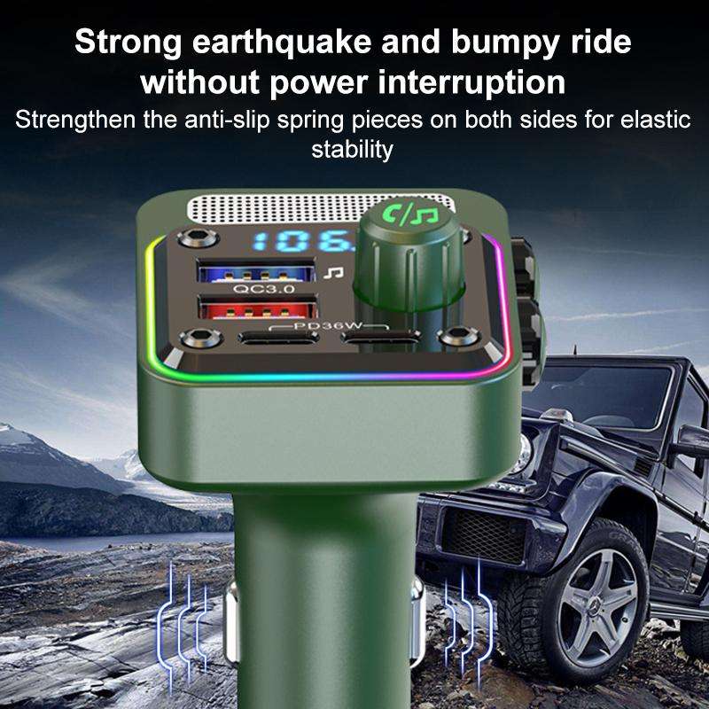 BC91 Car Bluetooth Hands-free Calling PD36W Fast Charging with Atmosphere Light(Black)