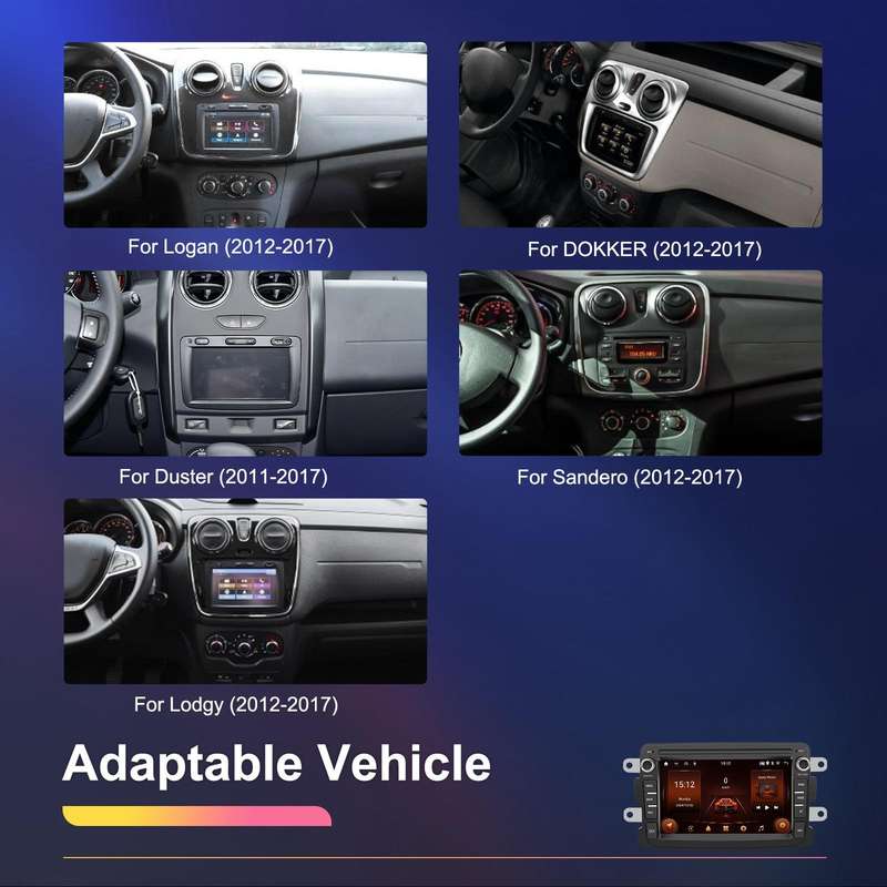 For Dacia Android 15 7 inch Wireless CarPlay Car Player Car Central Control Navigation Machine, Spec