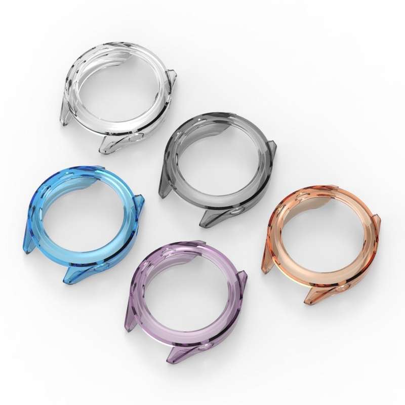 For Garmin Forerunner 570 42mm Half Coverage Hollow TPU Watch Protective Cover(Transparent Purple)