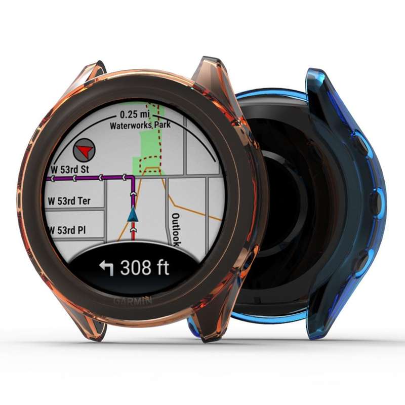 For Garmin Forerunner 970 Half Coverage Hollow TPU Watch Protective Cover(Transparent)