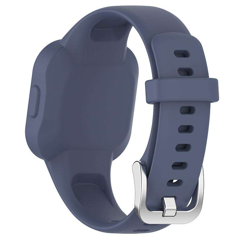 For GarminFit JR3 / Garmin Vivofit JR 3 xDfind Silver Steel Buckle Solid Color Silicone Watch Band(D