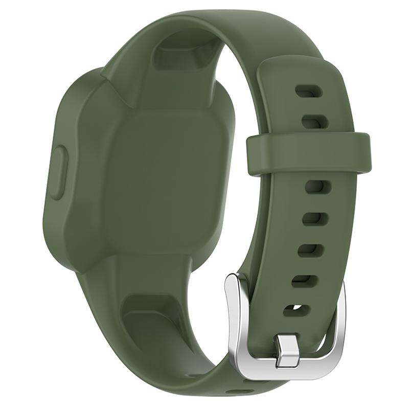 For GarminFit JR3 / Garmin Vivofit JR 3 xDfind Silver Steel Buckle Solid Color Silicone Watch Band(D