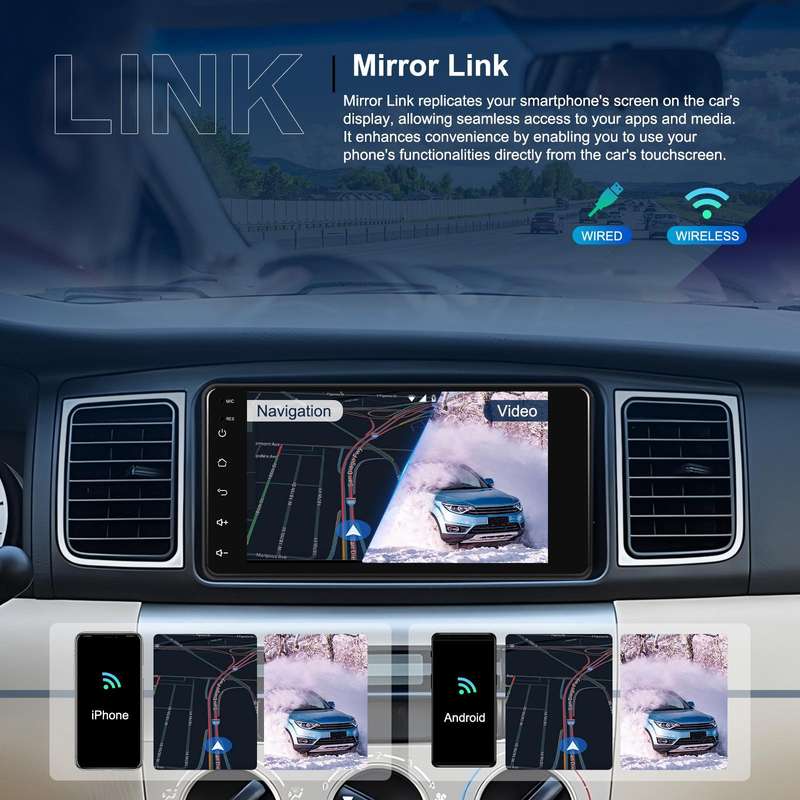 For Toyota COROLLA Android 15 7 inch Wireless CarPlay Car Player Car Central Control Navigation Mach