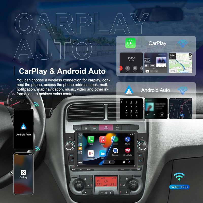 For Fiat Punto 2005-2009 Android 15 7 inch 2G+64G Car Central Control Audio Video Navigation, Specif