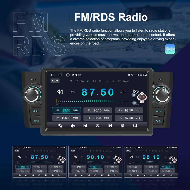 For Fiat Punto 2005-2009 Android 15 7 inch 2G+64G Car Central Control Audio Video Navigation, Specif