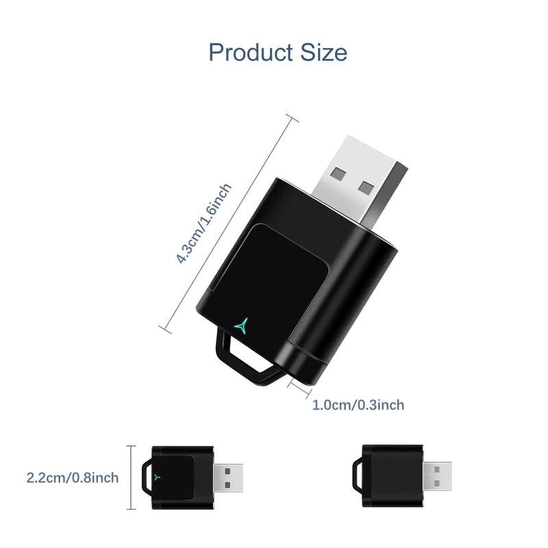 Car CarPlay and Android Auto Wired to Wireless Smart Box USB Adapter(Black)