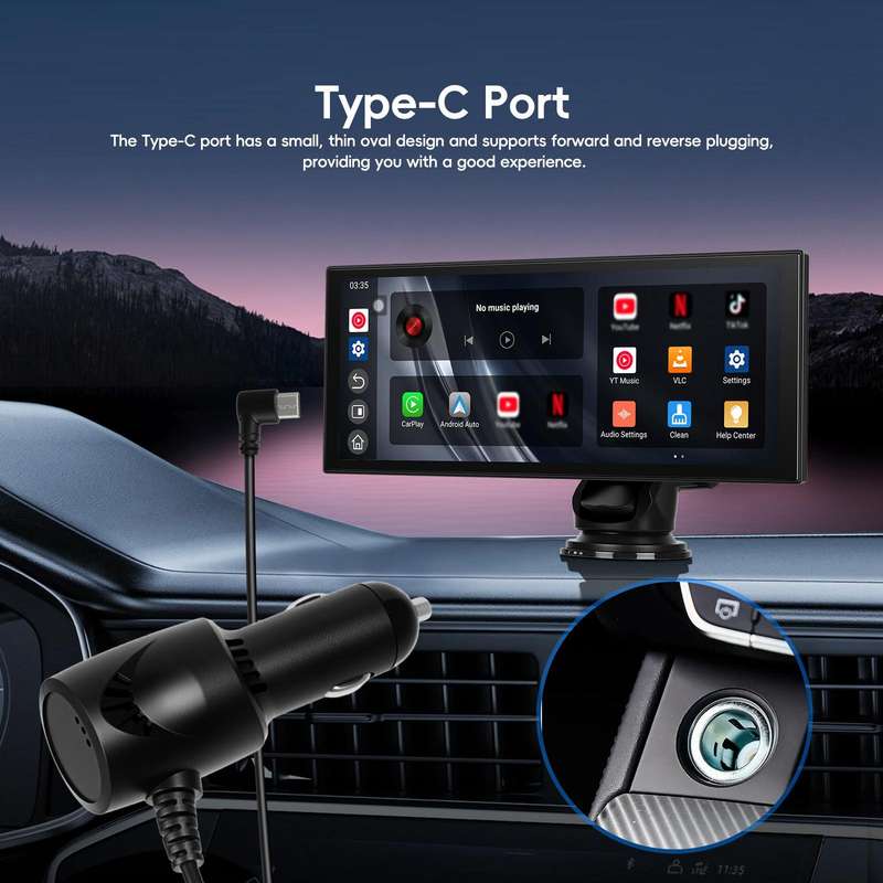 7 inch Android 15 2G+32G Car Reversing Display Monitor Screen Without Rear View Camera WiFi Version(