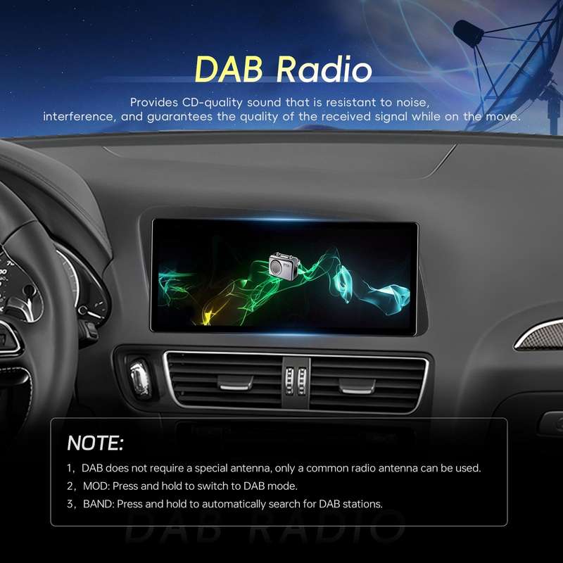 For Audi Q5 2009-2019 Android 15 10.33 inch 2G+64G Car Central Control Audio Video Navigation, Speci