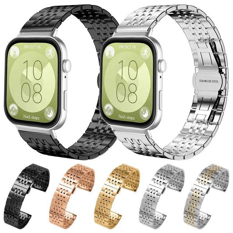 For Huawei Band 10 / 9 / 8 14mm xDfind Seven-bead Solid Stainless Steel Watch Band(Silver)