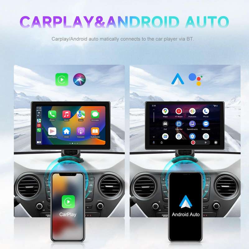 9 inch Car Wireless CarPlay and Android Auto Car HD Navigation Display, Specification:Standard