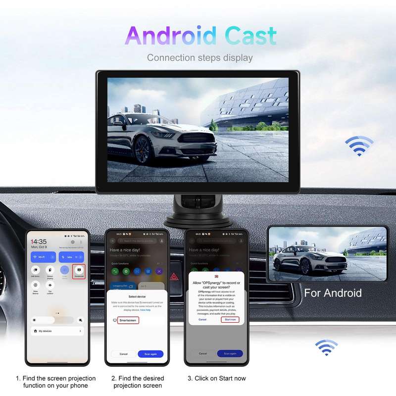 9 inch Car Wireless CarPlay and Android Auto Car HD Navigation Display, Specification:Standard