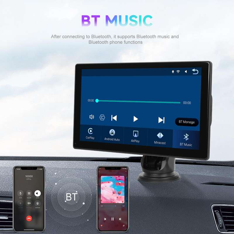 9 inch Car Wireless CarPlay and Android Auto Car HD Navigation Display, Specification:Standard
