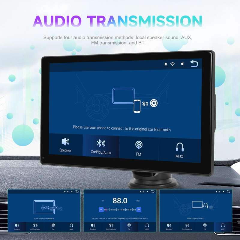 9 inch Car Wireless CarPlay and Android Auto Car HD Navigation Display, Specification:Standard