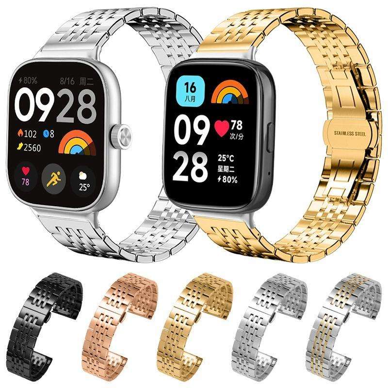 For Redmi Watch 3 Active / Lite 20mm xDfind Seven-bead Solid Stainless Steel Watch Band(Silver)