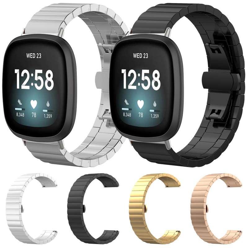 For Fitbit Charge 6 / 5 18mm xDfind One-bead Bamboo Solid Stainless Steel Watch Band(Silver)