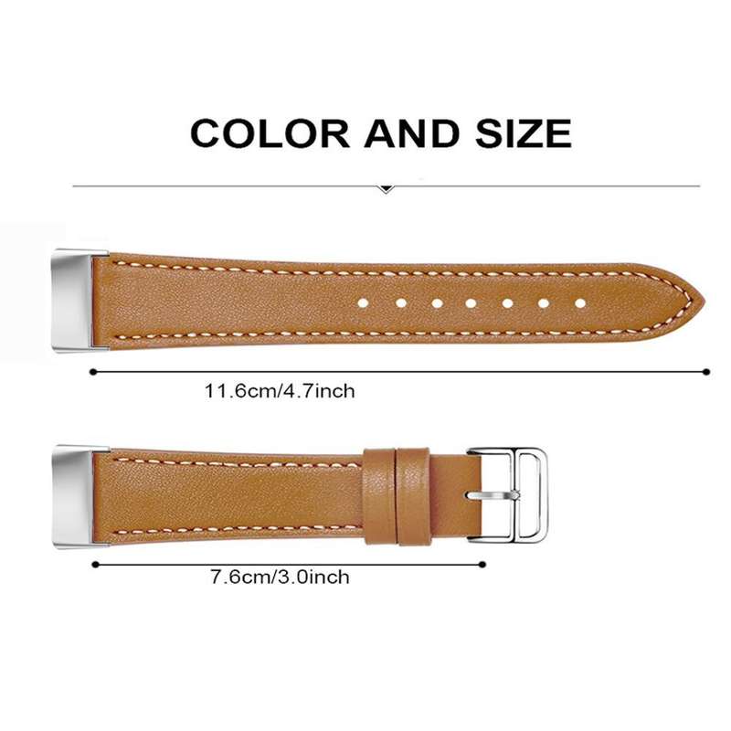 For Fitbit Charge 6 / 5 Cowhide Leather Watch Band(Brown)