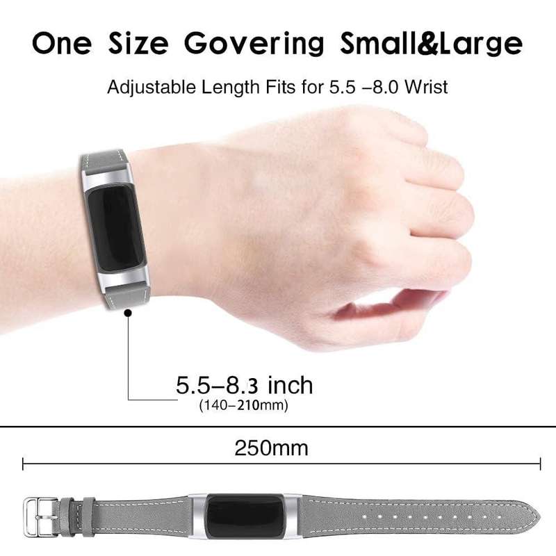 For Fitbit Charge 6 / 5 Cowhide Leather Watch Band(Brown)