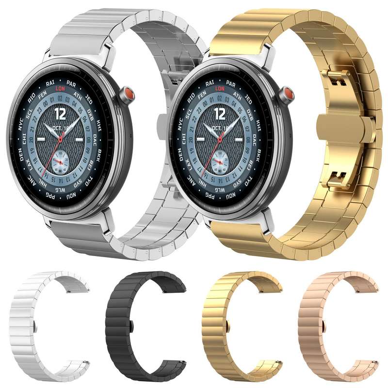 For Honor Watch Fit 22mm xDfind One-bead Bamboo Solid Stainless Steel Watch Band(Silver)