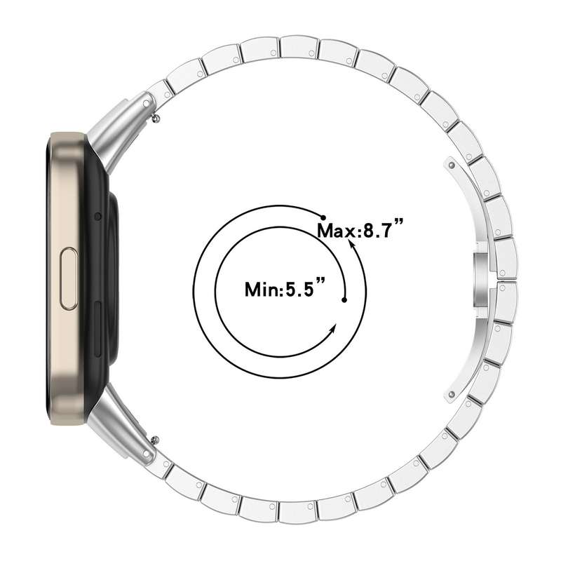For Redmi Watch 3 Active / Lite 20mm xDfind One-bead Bamboo Solid Stainless Steel Watch Band(Silver)