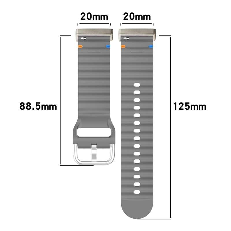 For Fitbit Versa 3 / 4 / Sense 2 Wavy Grain Stitched Silicone Watch Band(Starlight)