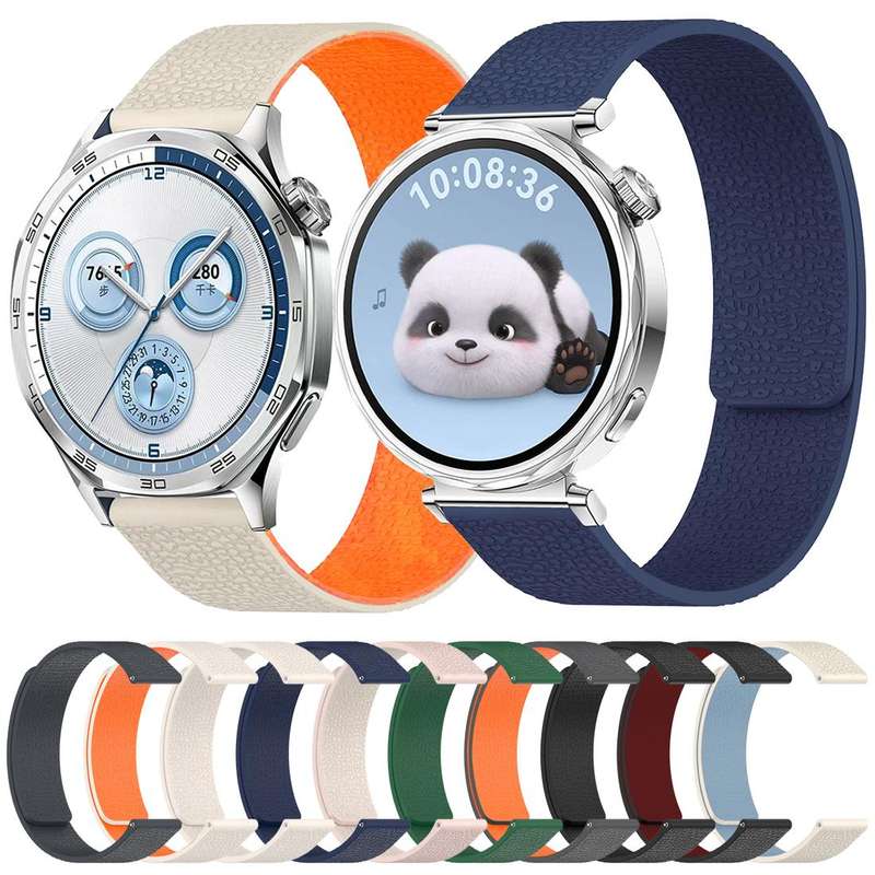 18mm xDfind Flat Head Litchi Texture Magnetic Silicone Watch Band(Grey)