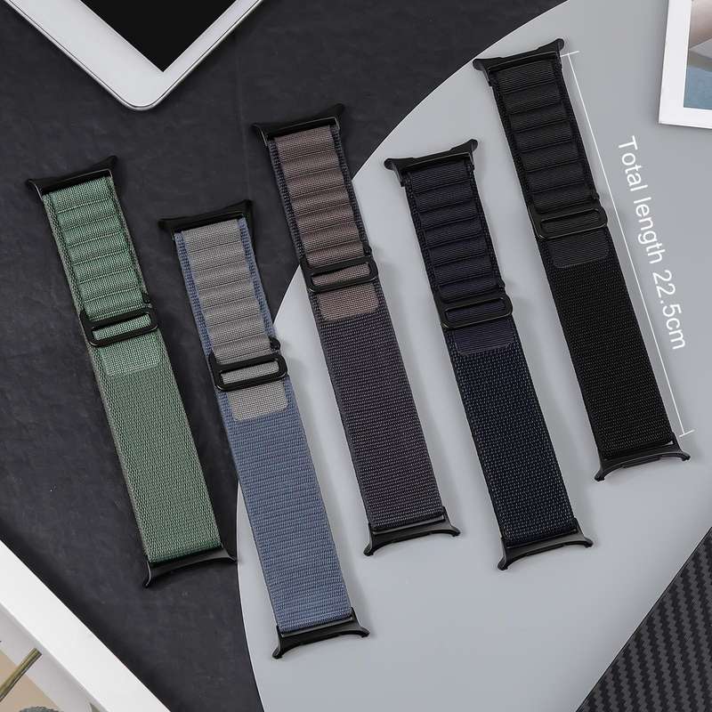 For Samsung Galaxy Watch Ultra 47mm xDfind Black Buckle Loop Nylon Watch Band(Midnight Blue)