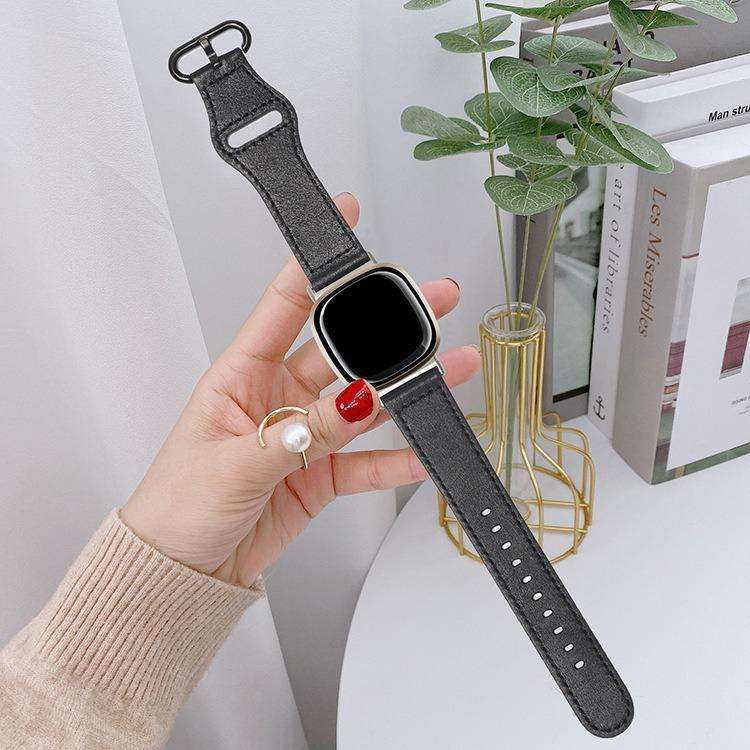 For Fitbit Versa 3 / 4 / Sense 2 Classic Buckle Genuine Leather Watch Band(Chocolate Color)