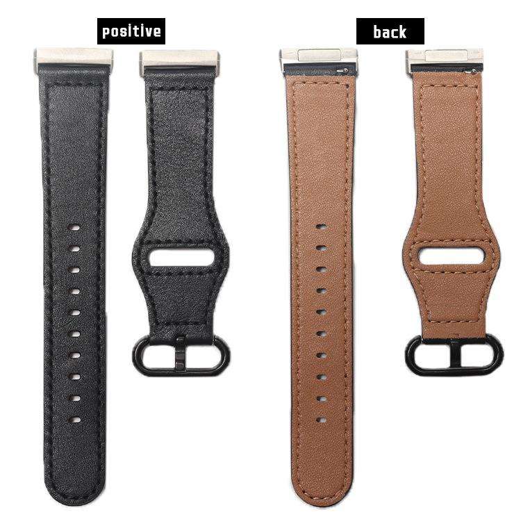 For Fitbit Versa 3 / 4 / Sense 2 Classic Buckle Genuine Leather Watch Band(Chocolate Color)