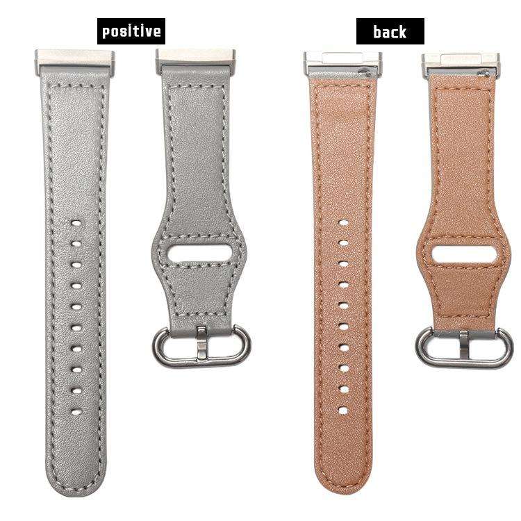 For Fitbit Versa 3 / 4 / Sense 2 Classic Buckle Genuine Leather Watch Band(Chocolate Color)