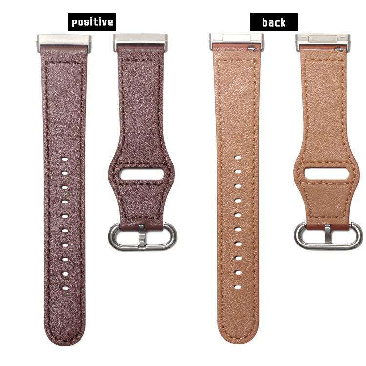 For Fitbit Versa 3 / 4 / Sense 2 Classic Buckle Genuine Leather Watch Band(Chocolate Color)