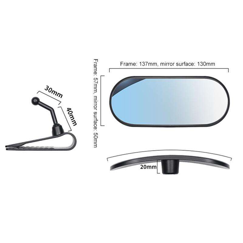 Car Adhesive Type Wide-angle Rearview Auxiliary Mirror(Black)