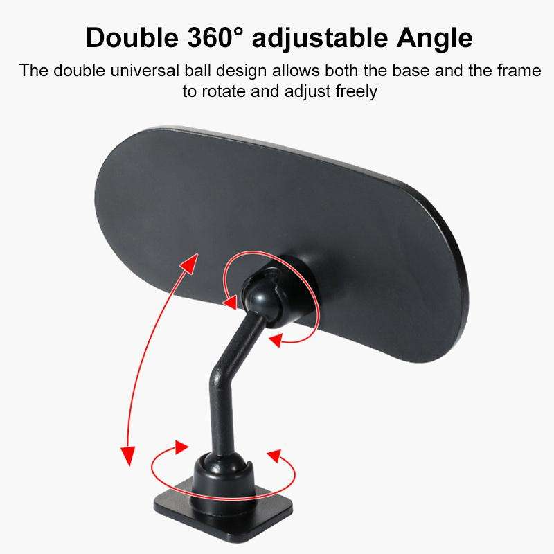 Car Adhesive Type Wide-angle Rearview Auxiliary Mirror(Black)