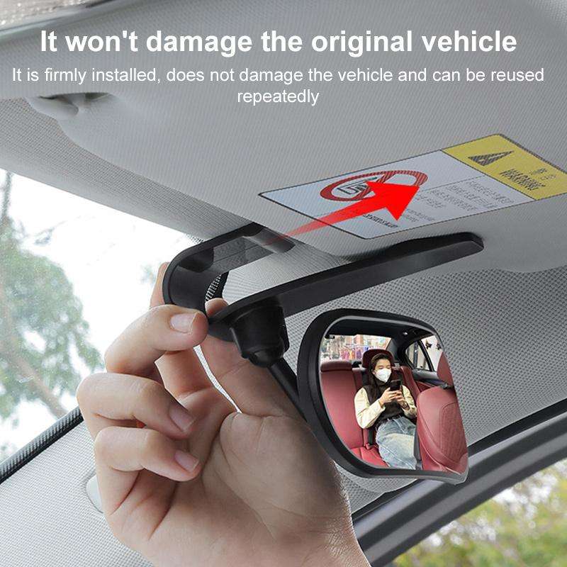 Car Adhesive Type Wide-angle Rearview Auxiliary Mirror(Black)