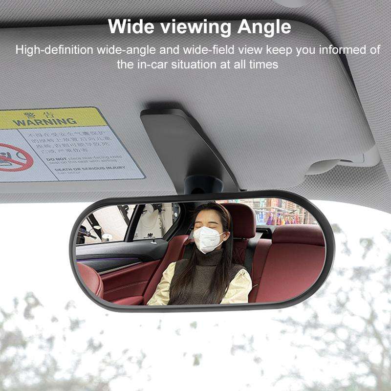 Car Adhesive Type Wide-angle Rearview Auxiliary Mirror(Black)