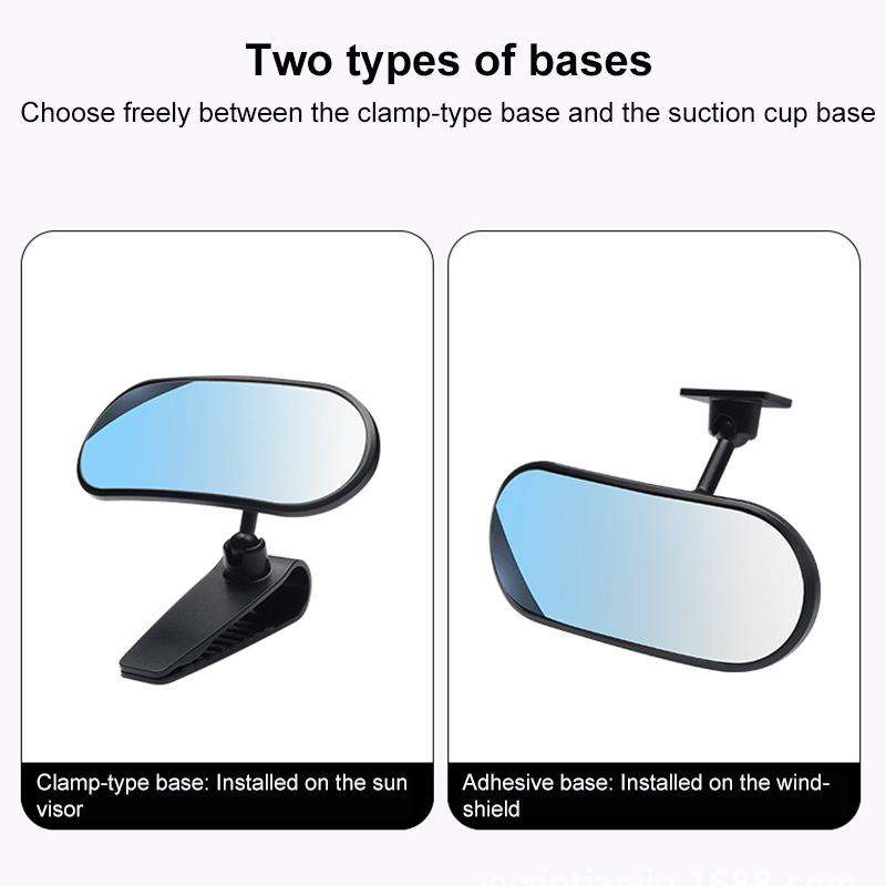 Car Adhesive Type Wide-angle Rearview Auxiliary Mirror(Black)