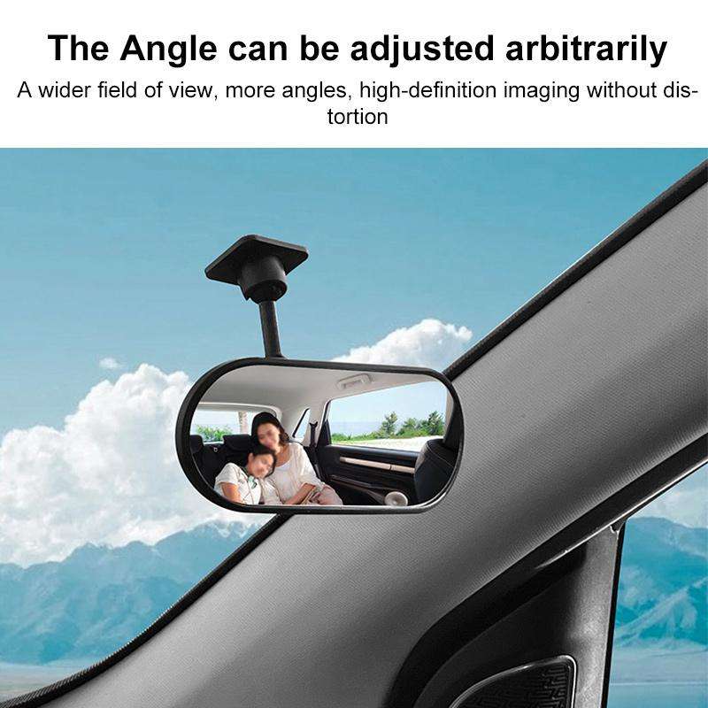 Car Adhesive Type Wide-angle Rearview Auxiliary Mirror(Black)