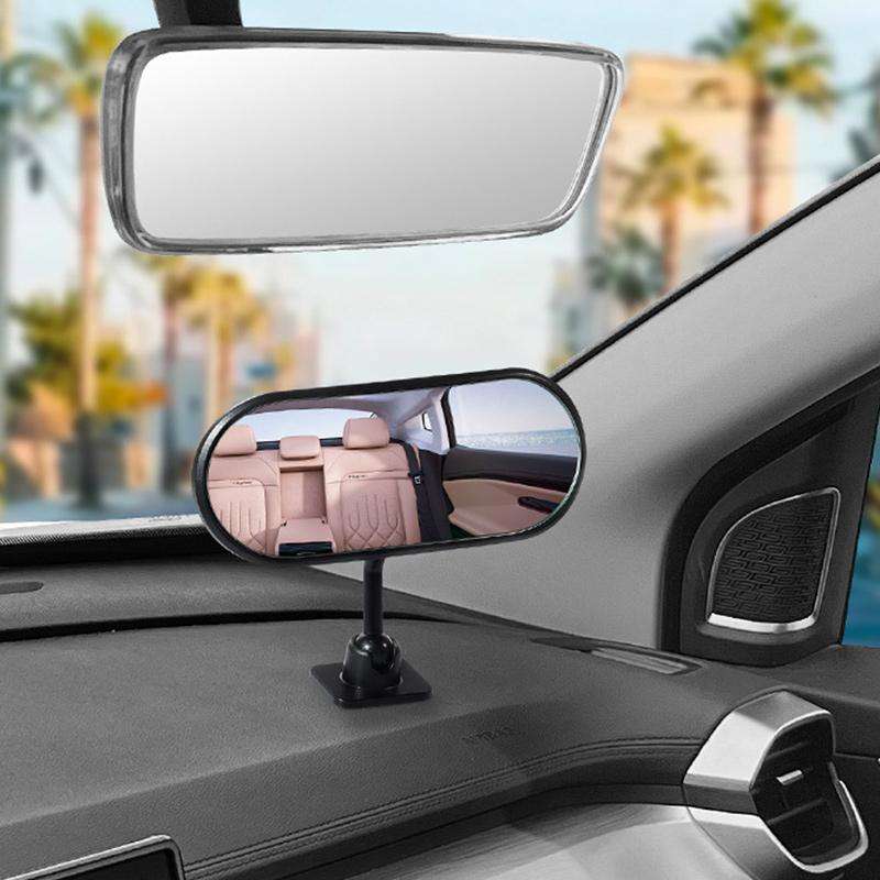 Car Adhesive Type Wide-angle Rearview Auxiliary Mirror(Black)